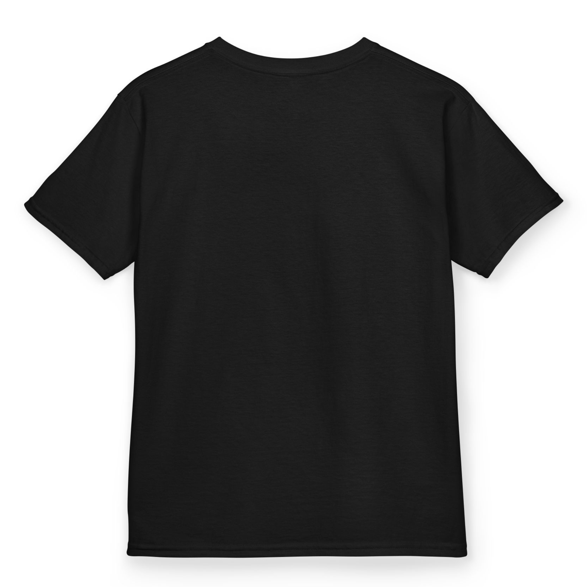 The back of a black T-shirt from Ocean Duty.