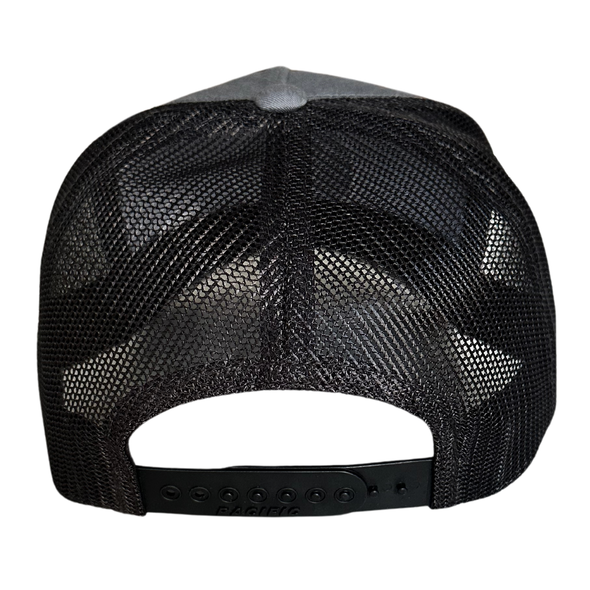 Back of Ocean Duty Logo Trucker with embroidery