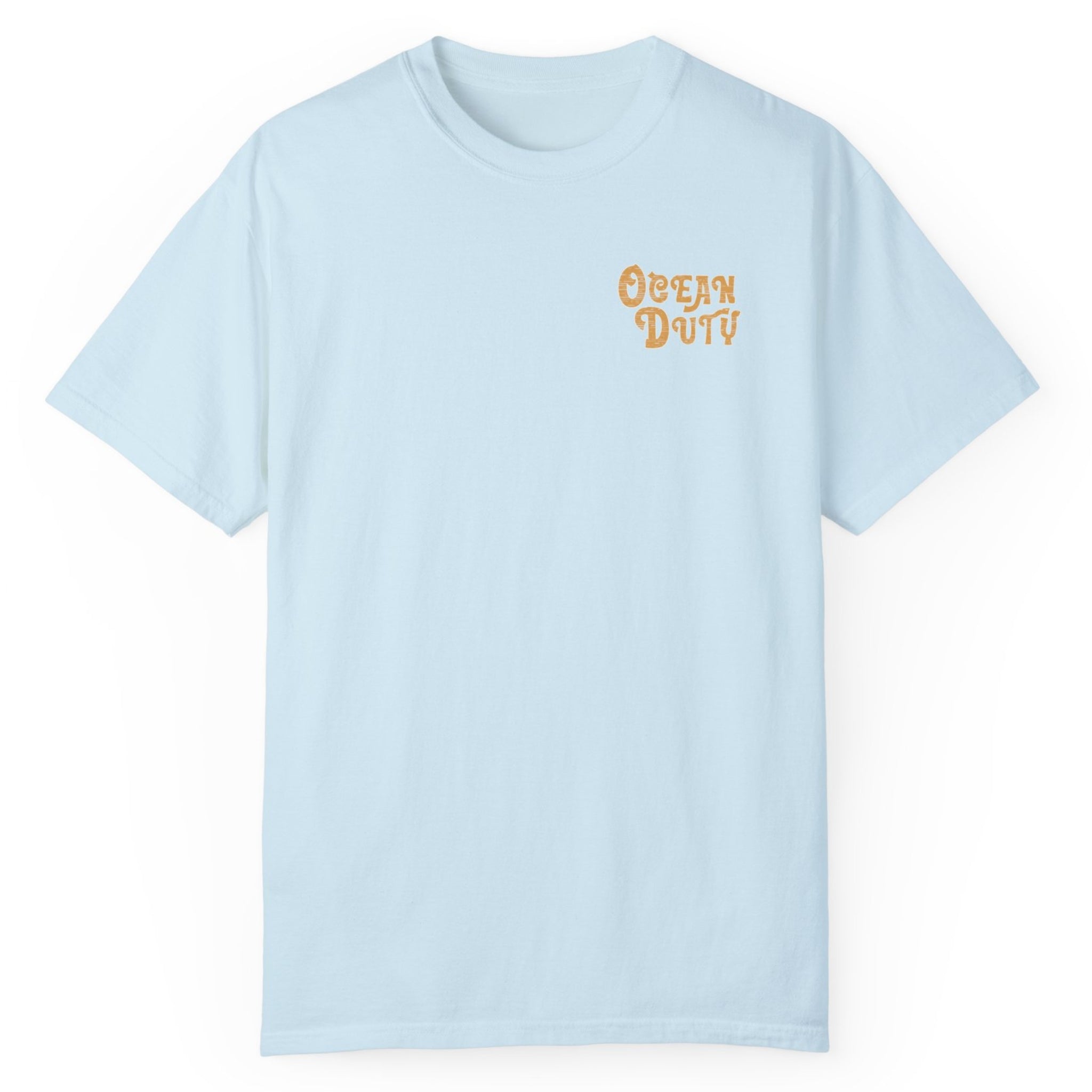 A blue T-shirt with the words 'protect our ocean.'
