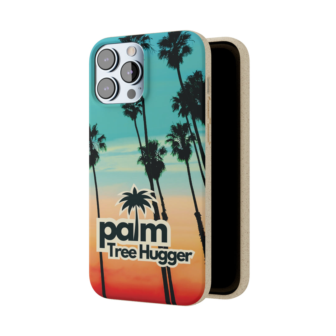 Biodegradable iPhone Case Palm Trees Front and Back Views