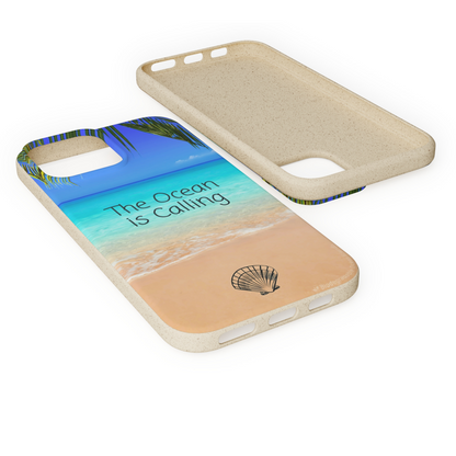 Biodegradable iPhone Case Palm Beach Theme Ocean Duty Front and Back