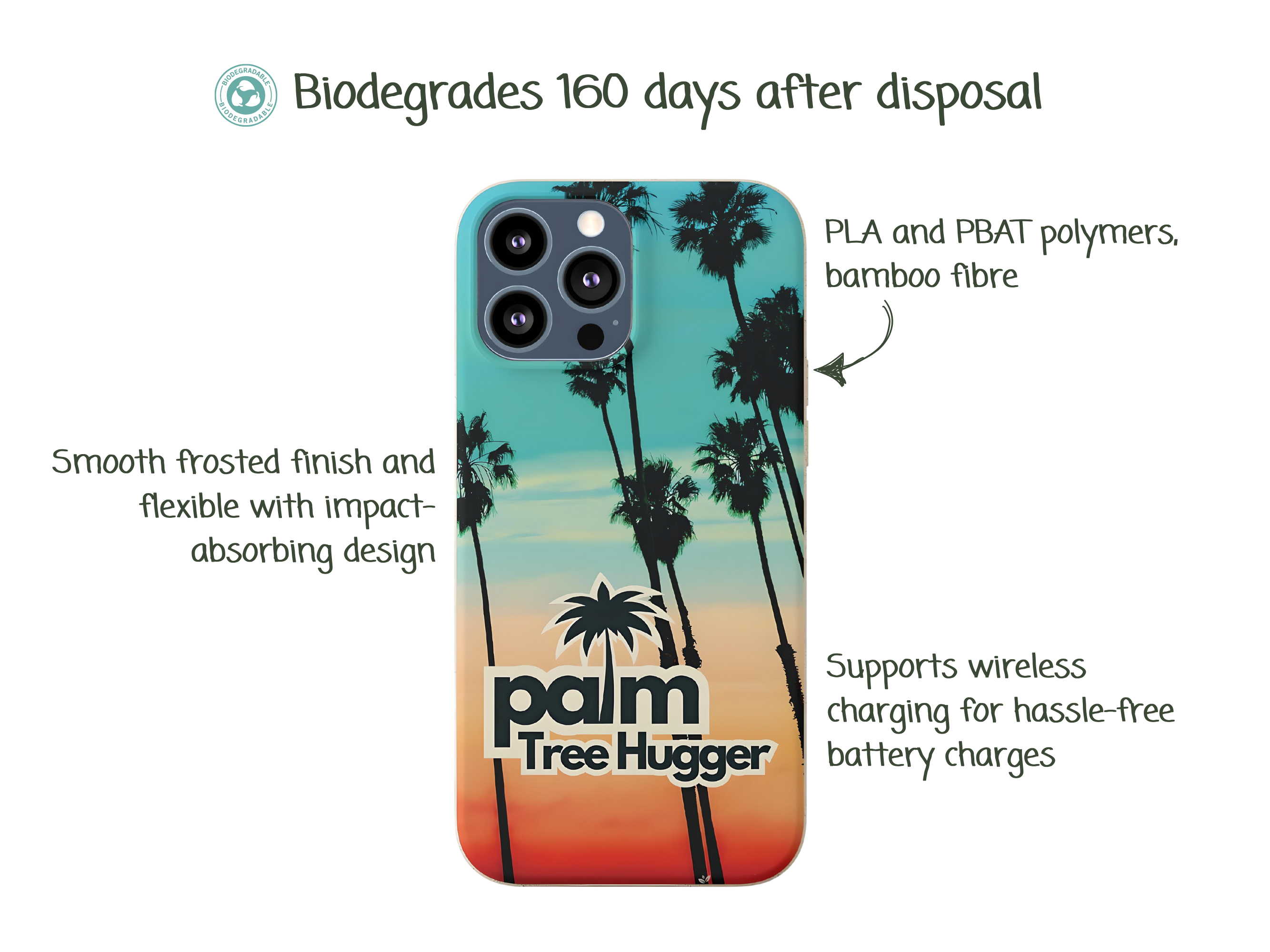 Biodegradable iPhone Case Palm Trees Description Ocean Duty