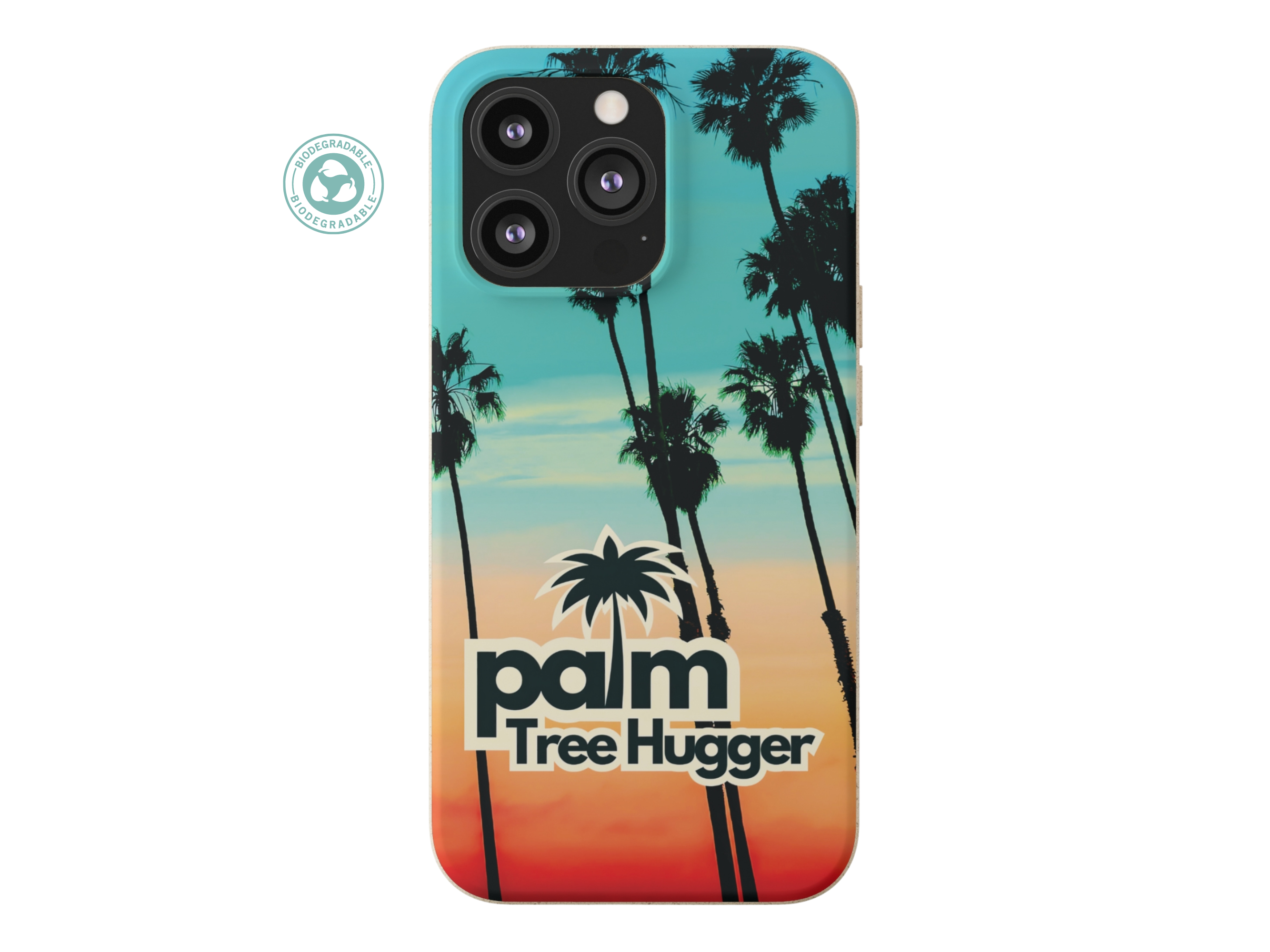 Biodegradable iPhone Case Palm Trees Ocean Duty Front View
