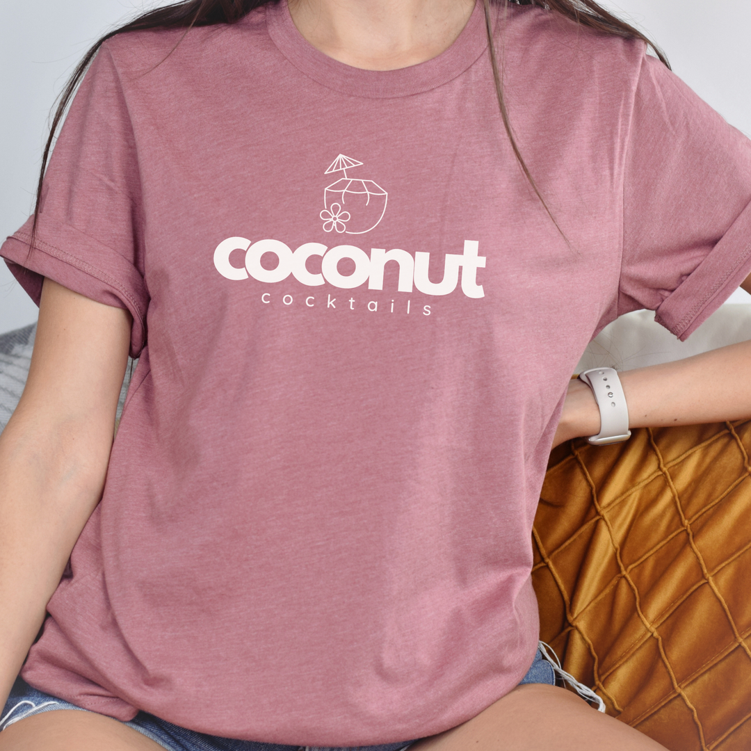 Coconut Cocktails T Shirt Coconut Drink Ocean Duty Heather Mauve