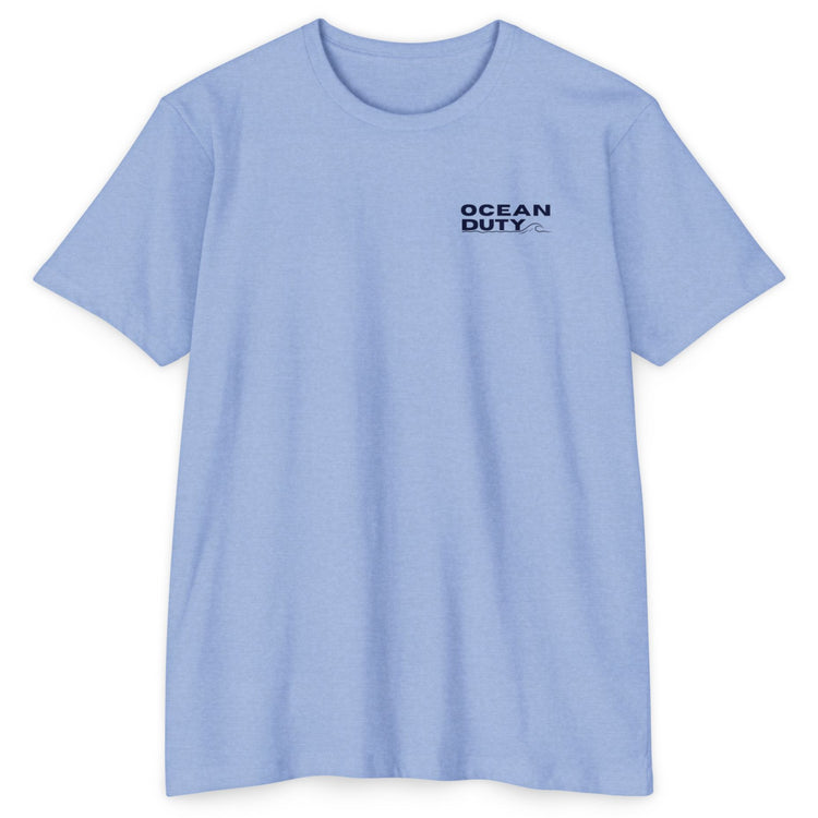 Blue Soft T Shirt Beachware Ocean Conservation front