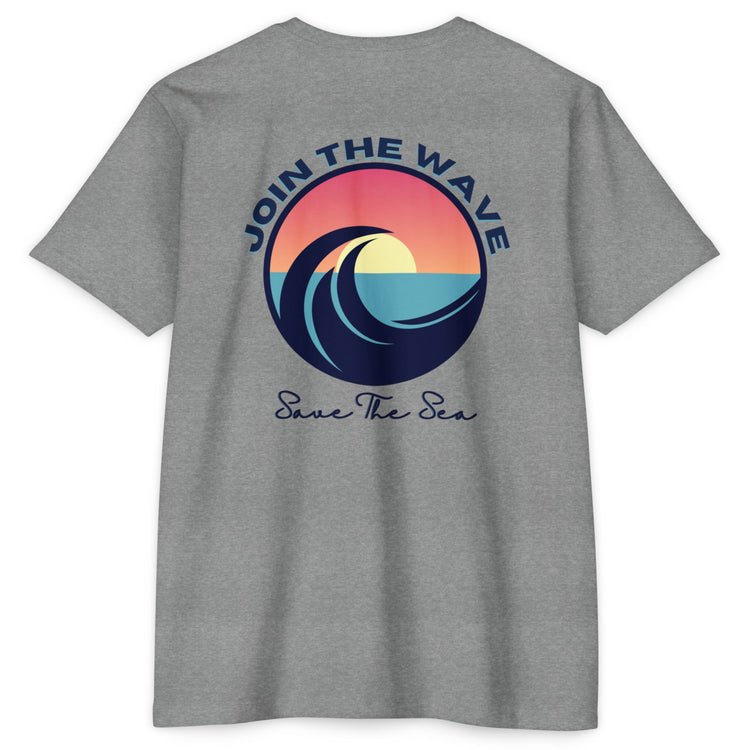 Grey Heather Soft T Shirt Beachware Ocean Conservation Back