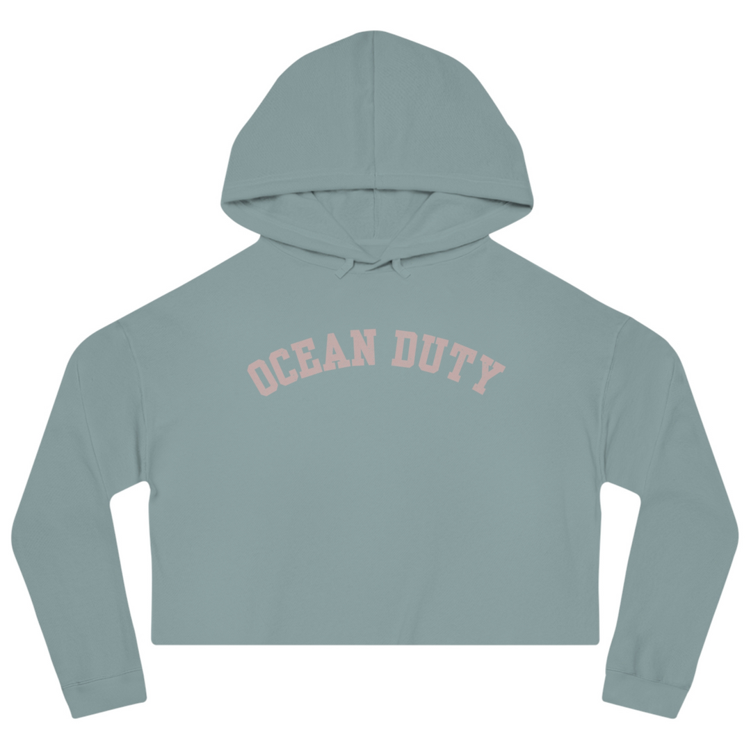 Mermaid Cropped Hoodie Sage Green