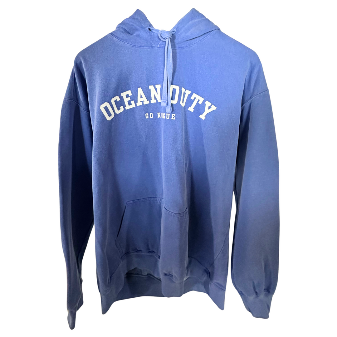 Ocean Duty Go Rogue Hoodie Front in Flow Blue