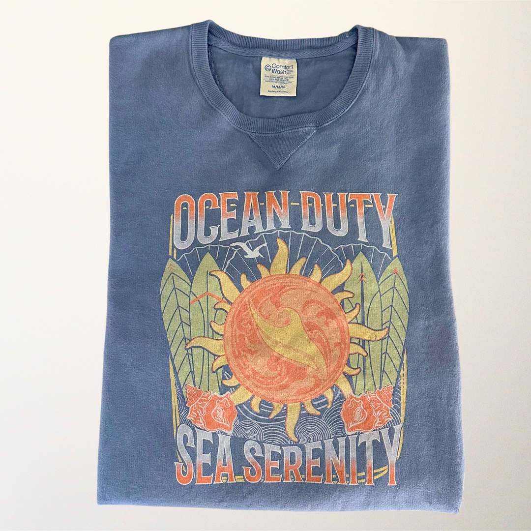 Ocean Duty Sea Serenity Vintage Beach Sweatshirt