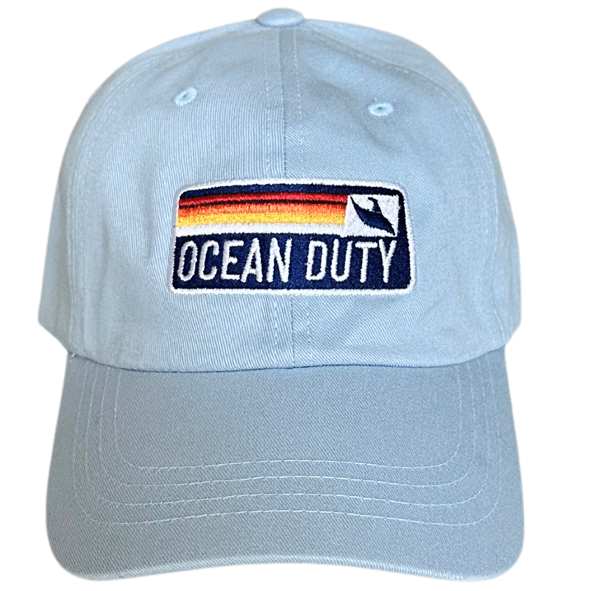 Light Blue Dad Hat with Ocean Duty Embroidery