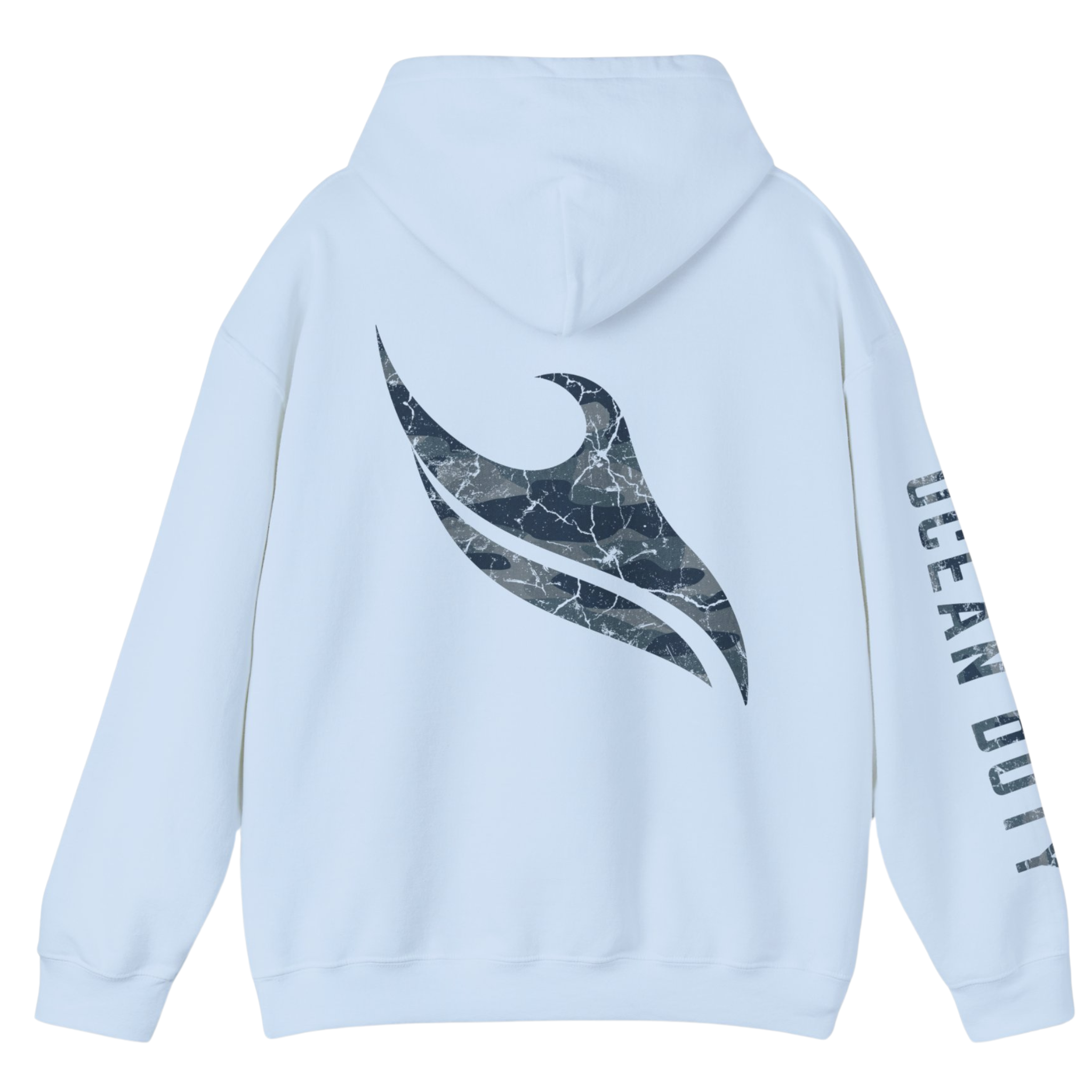 Light Blue Hoodie Print Ocean Conservation