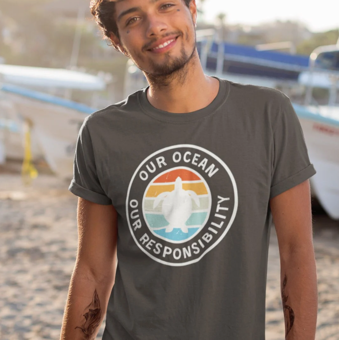 Save The Sea Turtle T Shirt Ocean Duty Pepper